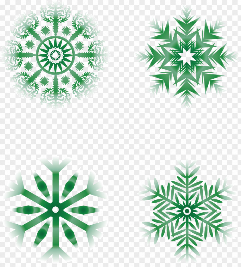 Creative Green Snowflakes Snowflake Schema PNG