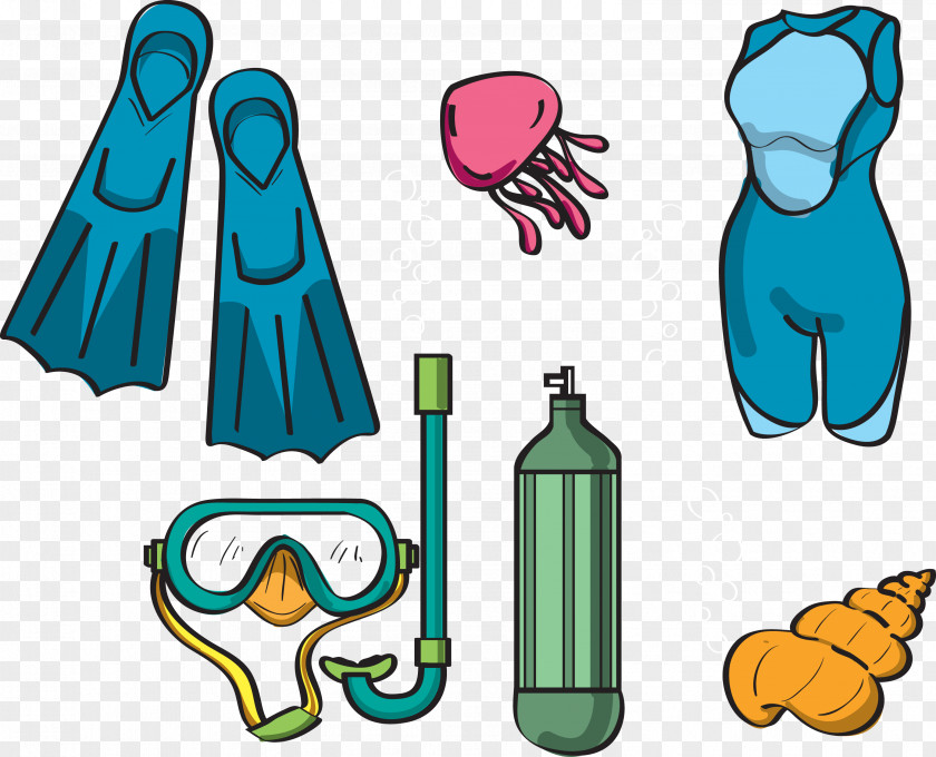 Diving Equipment Underwater Scuba Drawing Clip Art PNG