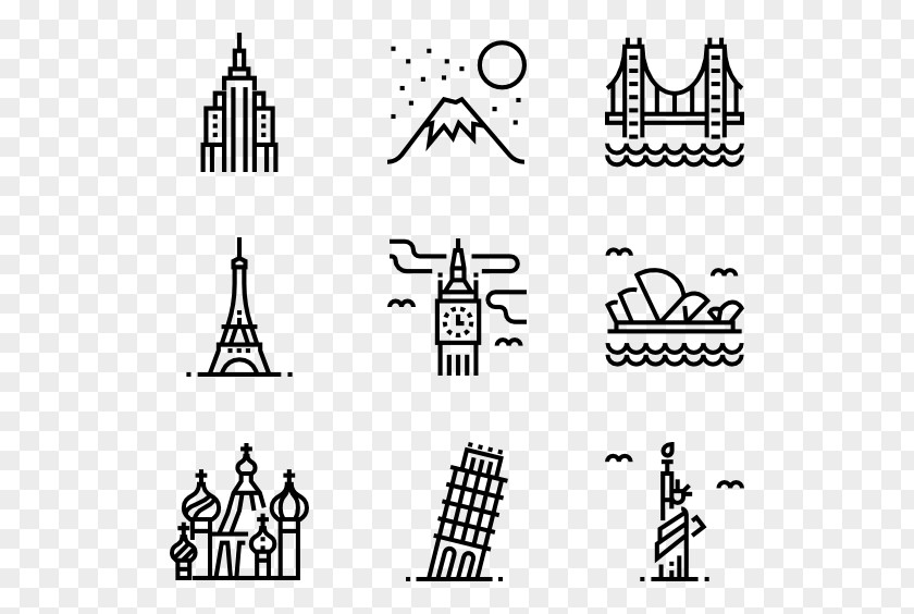Landmarks Drawing Monochrome Photography PNG
