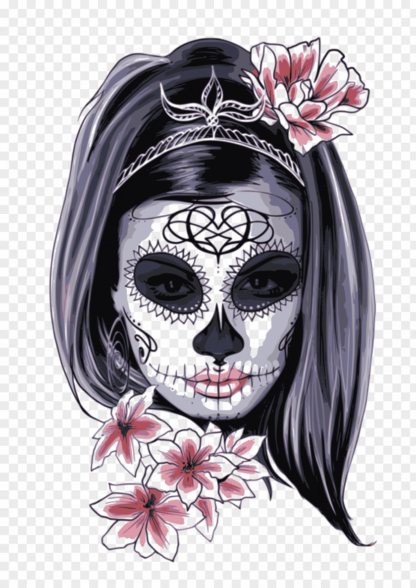 Sugar Skulls La Calavera Catrina Day Of The Dead Skull Halloween PNG