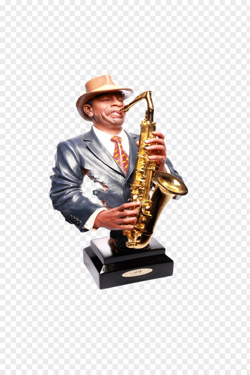 Clarinet Player Baritone Saxophone Musician Statue PNG