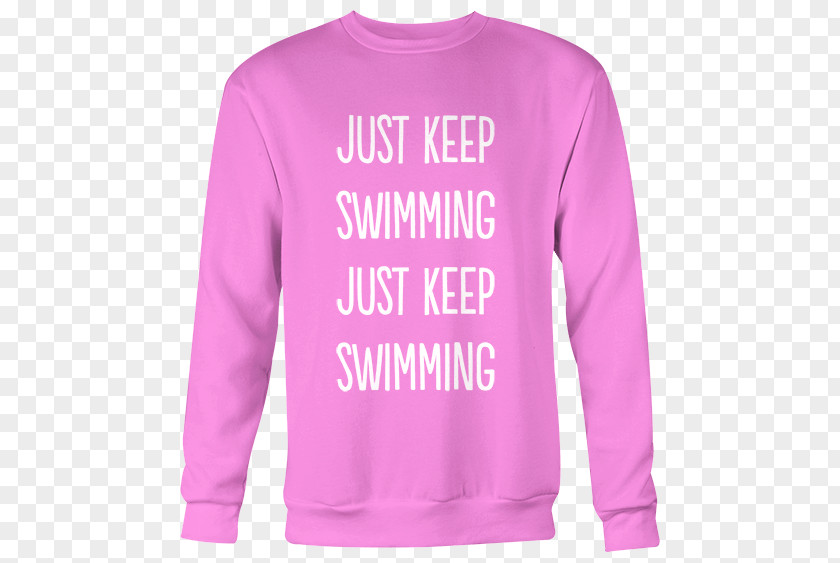 Just Keep Swimming Nemo T-shirt Sleeve Sweater Pink Bluza PNG
