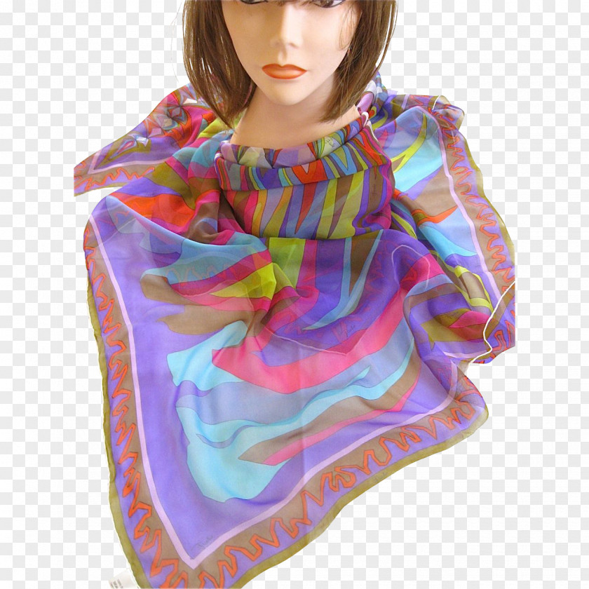 Scarf Neck Silk Stole Emilio Pucci PNG