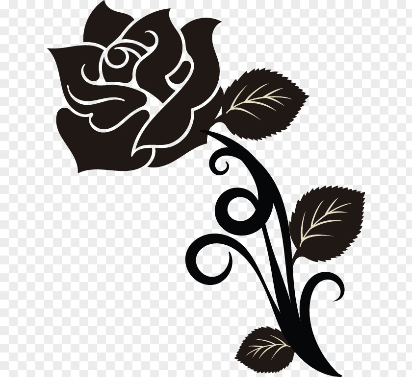 Silhouette Pedicel Black And White Flower PNG