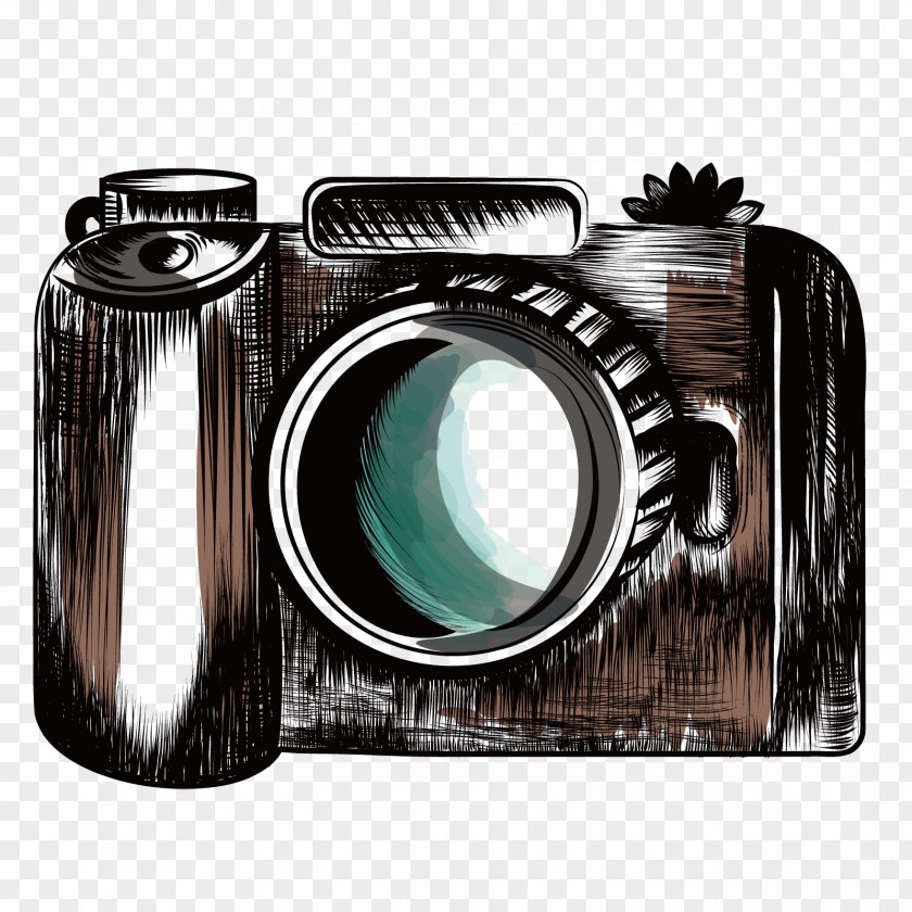 Vector SLR Camera Canon EOS Photographer Drawing PNG