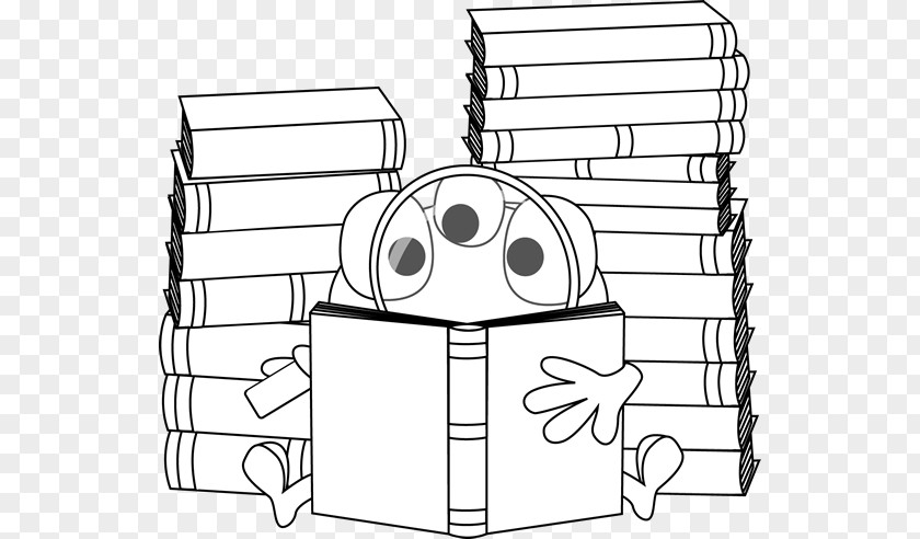 Monster Book Cliparts Reading Pictures Black And White Clip Art PNG