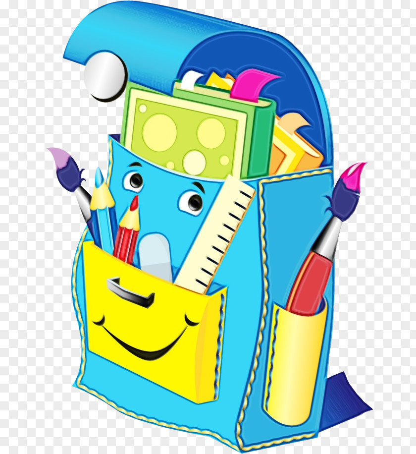 School Supplies Backpack Cartoon PNG