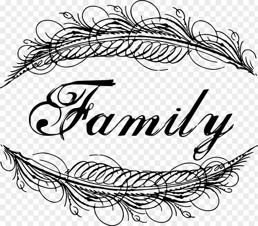 Family Calligraphy Art PNG