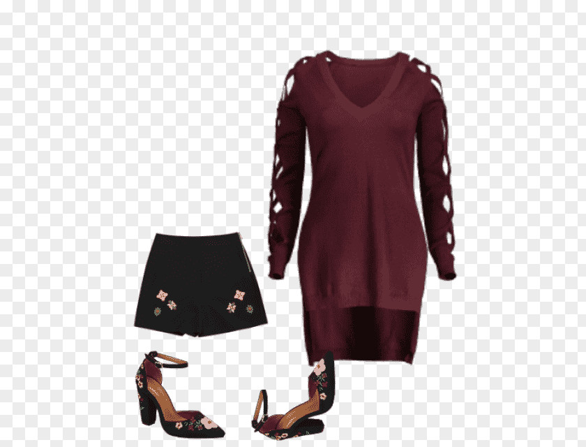 Flatlay Fashion Sleeve Sweater Shoulder Dress PNG