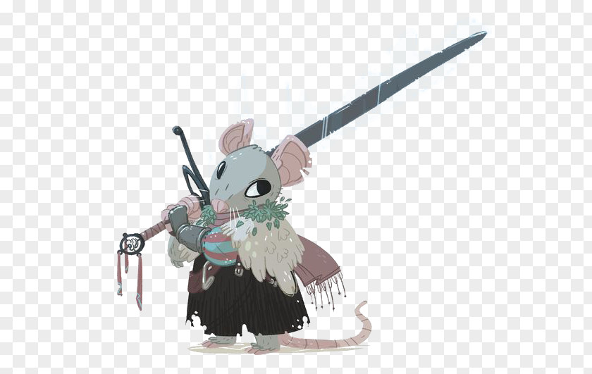 Knight Mouse Rat Character Model Sheet PNG