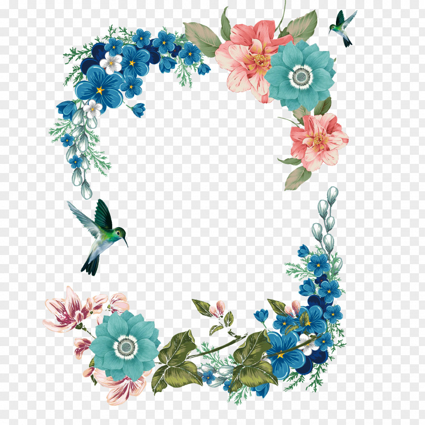 Fresh Floral Borders Design Flower Icon PNG