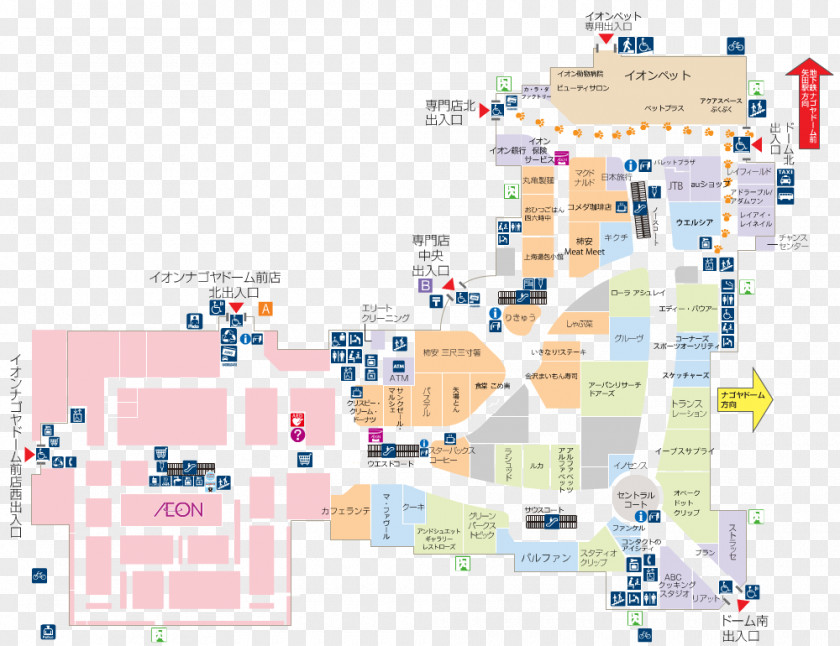 Map Aeon Mall Nagoya Dome Mae Osaka City Tokyo Kyocera PNG