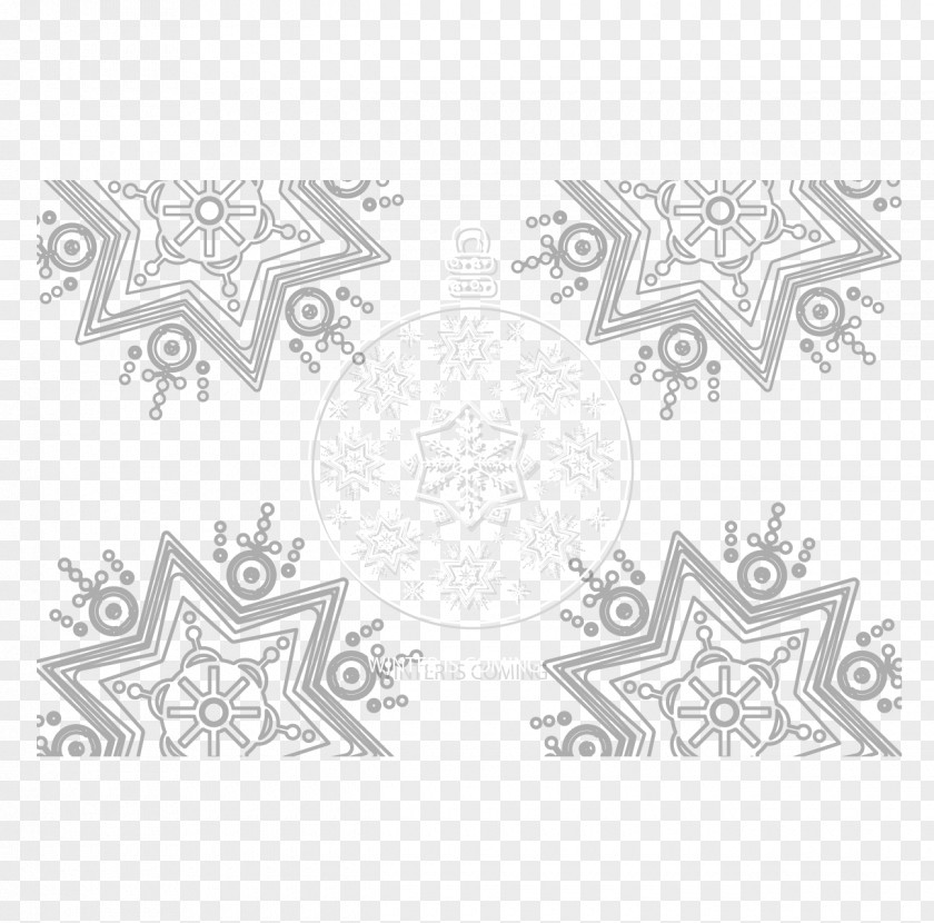 Abstract Snowflake Background Black And White Icon PNG