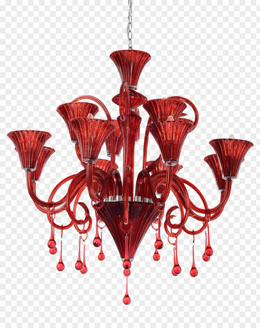 Red Ceiling Lamp Lighting Chandelier Crystal Light Fixture PNG