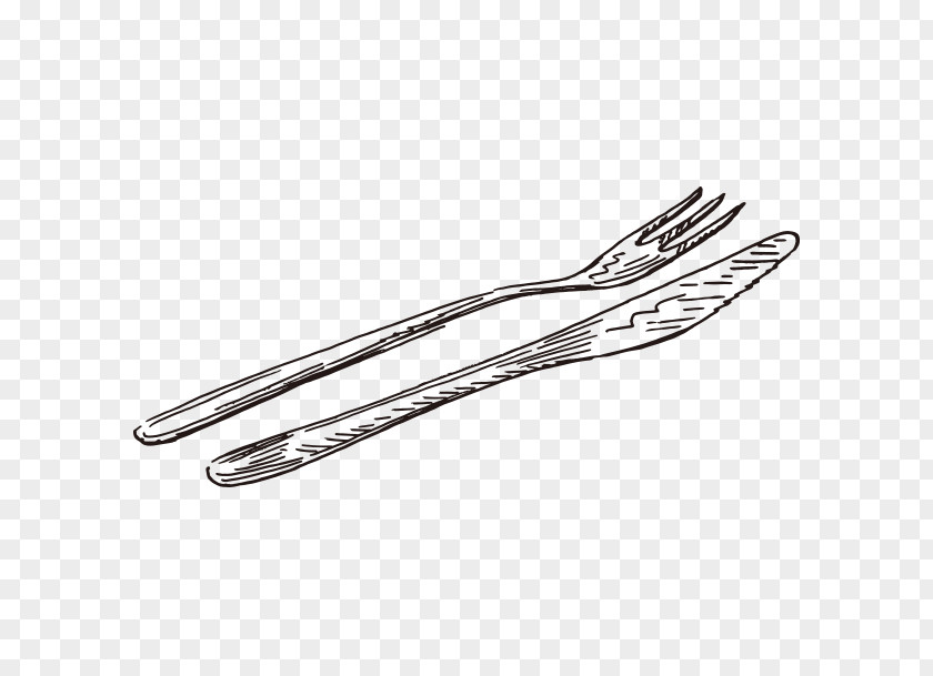 Vector Sketch Knife And Fork Cutlery PNG