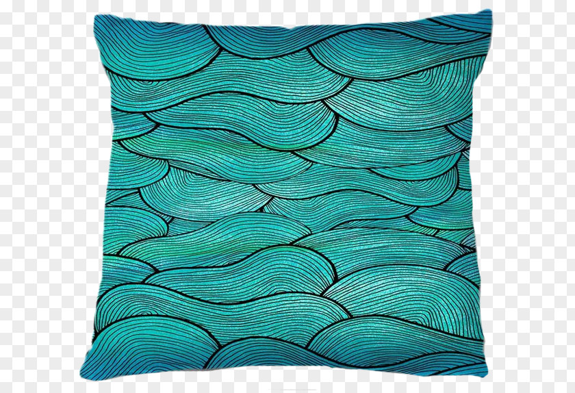 Chinese Wind Waves Pillow Throw Cushion Couch PNG