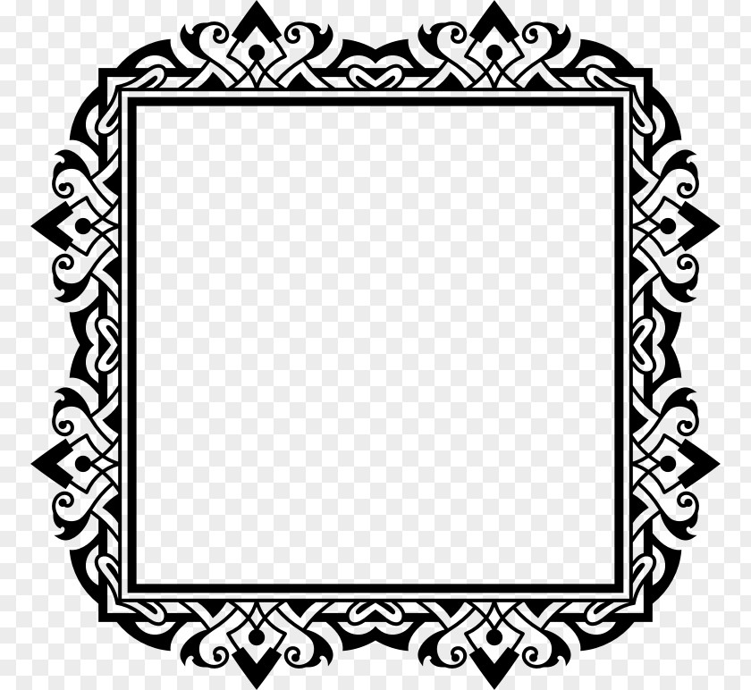 Ornamental Frame Line Art Clip PNG