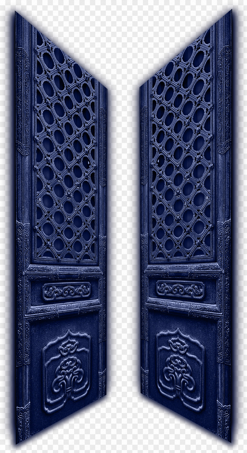 Antique Wooden Door Blue Material Candle PNG
