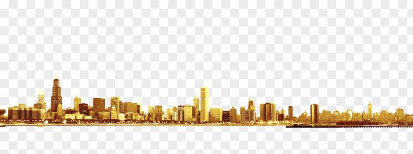 Golden City Chicago Skyline Brand Font PNG