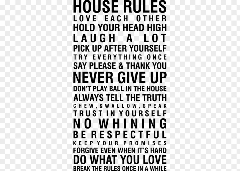 House Rules Wall Decal Sticker Mural PNG