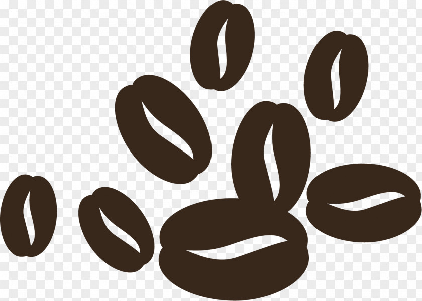 Hand Painted Brown Coffee Beans Bean Cafe Cup PNG