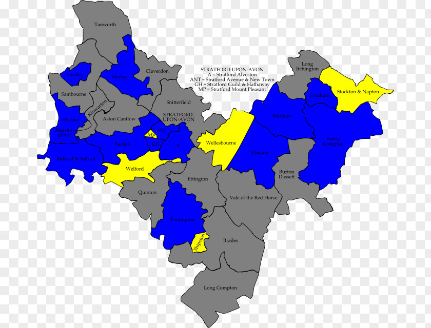 Map Stratford-on-Avon District Council Election Image Photograph PNG