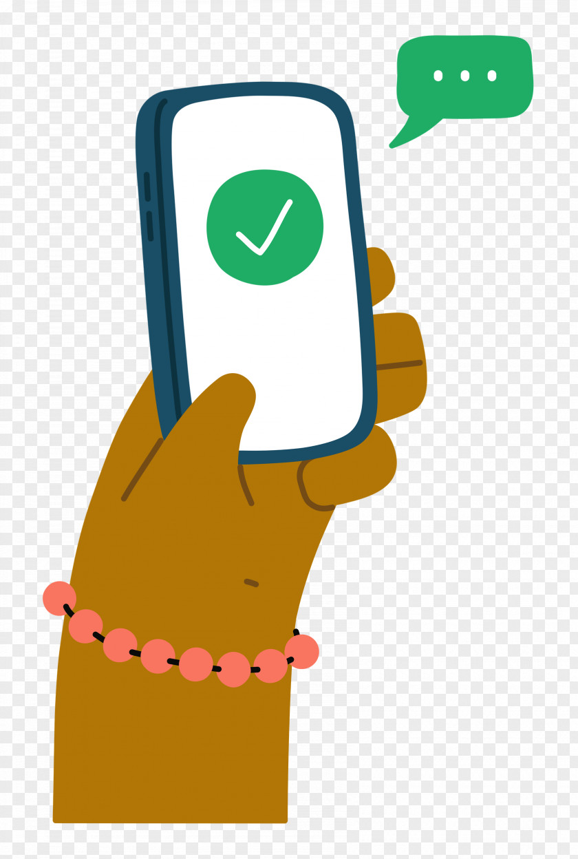 Phone Checkmark Hand PNG