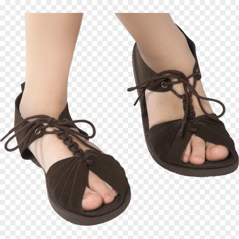 Sandal High-heeled Shoe Suede Brown PNG