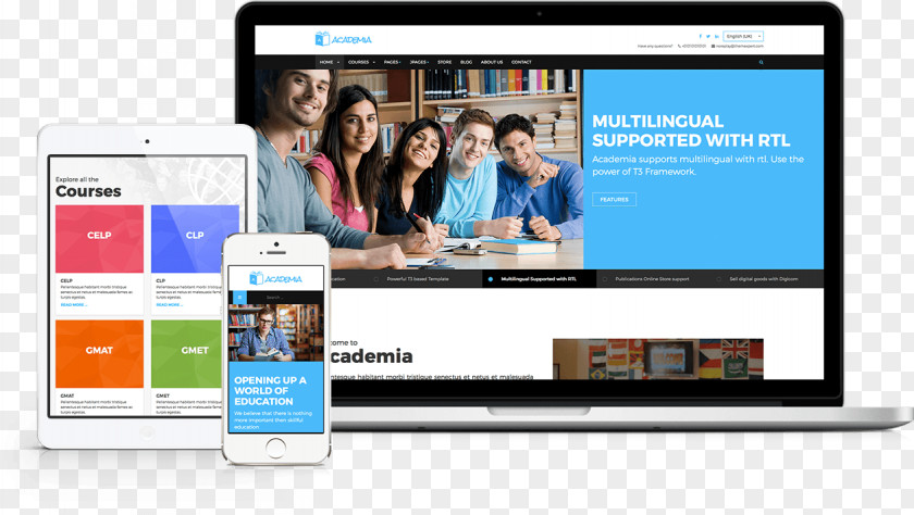 Education Template Responsive Web Design Computer Software Website Page PNG