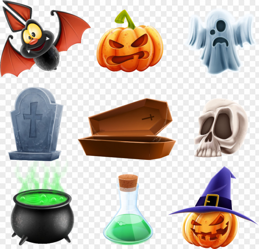 Halloween Vector Material Jack-o'-lantern Illustration PNG