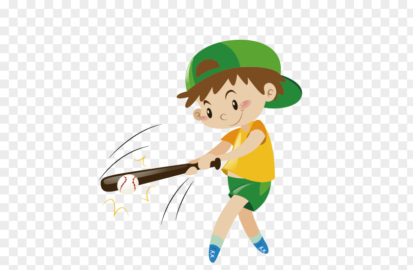 Play The Baseball Boy To Pull Material Bat Illustration PNG