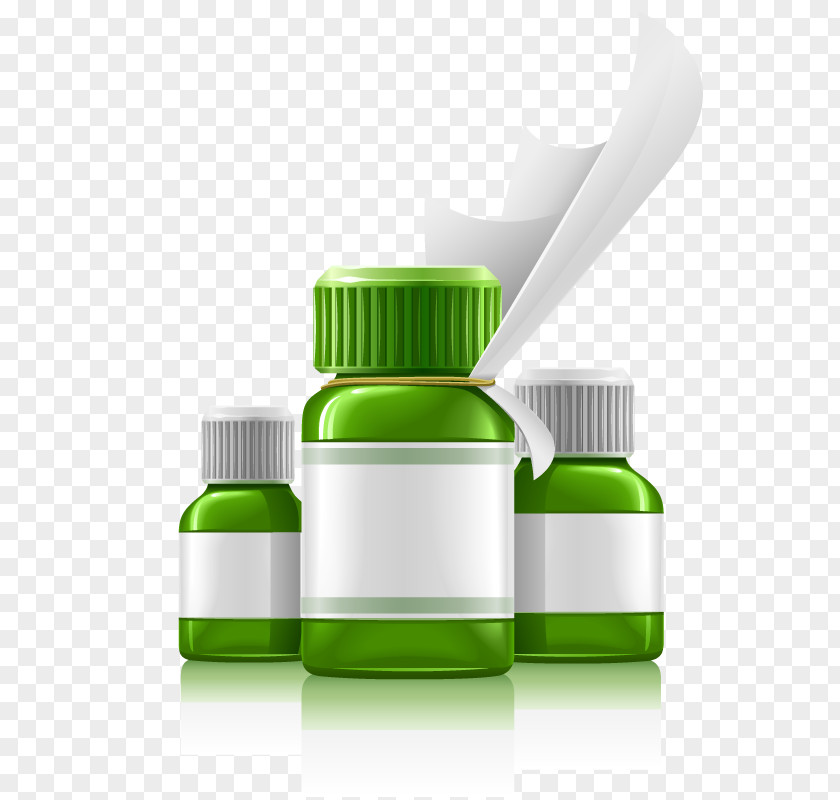 Vector Bottle Pharmaceutical Drug Medicine Tablet Illustration PNG