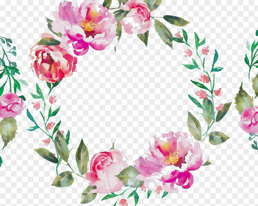 Wreath Watercolor Painting Clip Art Floral Design PNG