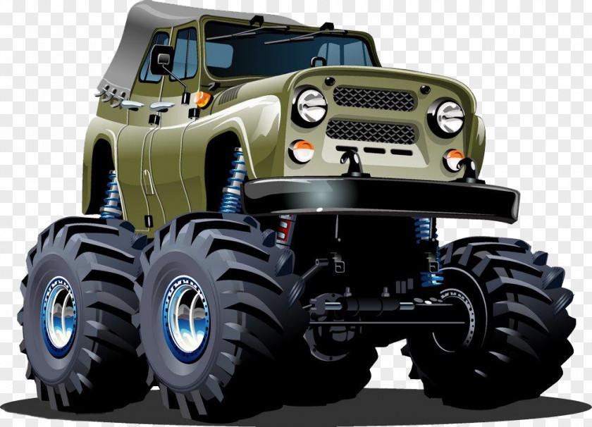 Army Green SUV Jeep Cartoon Sport Utility Vehicle PNG