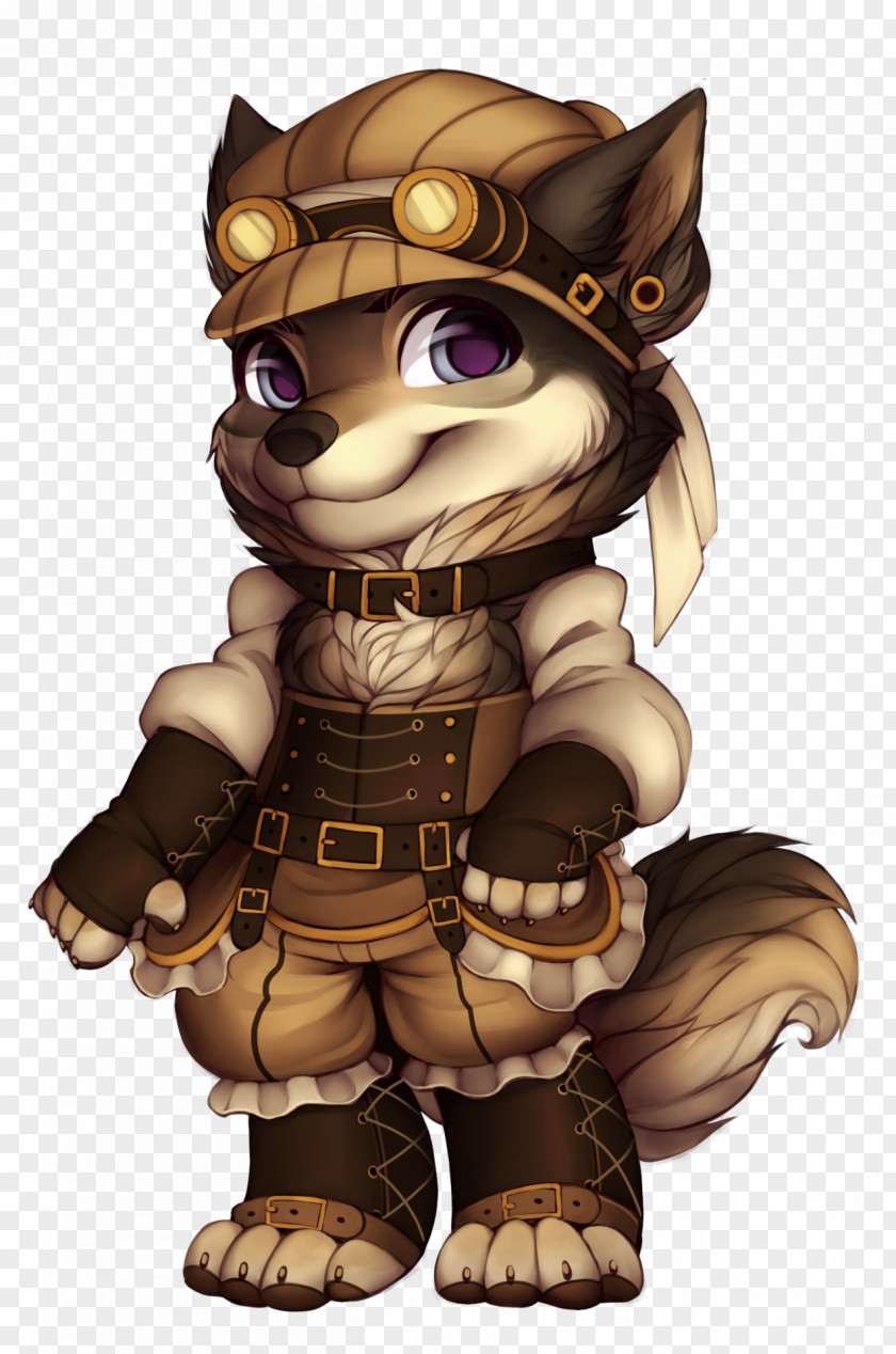 Gray Wolf Steampunk Costume Cosplay Clip Art PNG