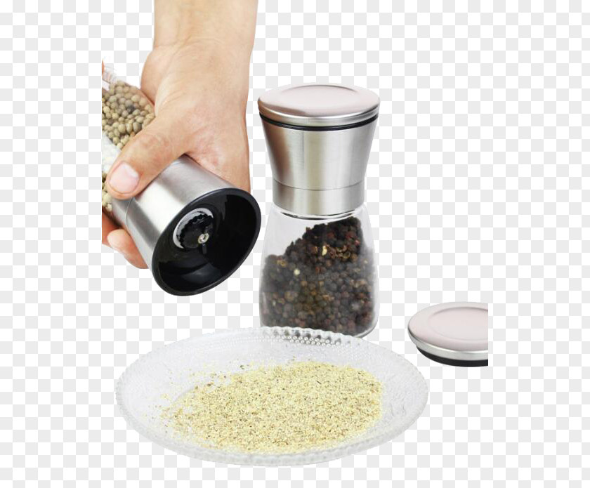 Ground Black Pepper Mill Condiment Glass Salt PNG