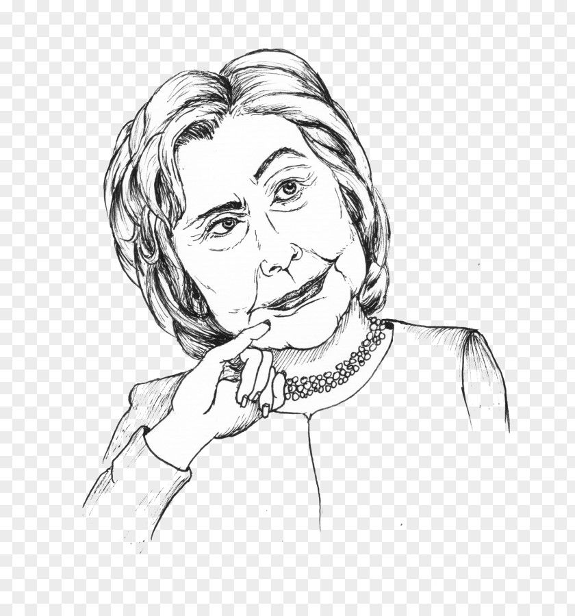 Hillary Clinton Drawing Art Face Sketch PNG