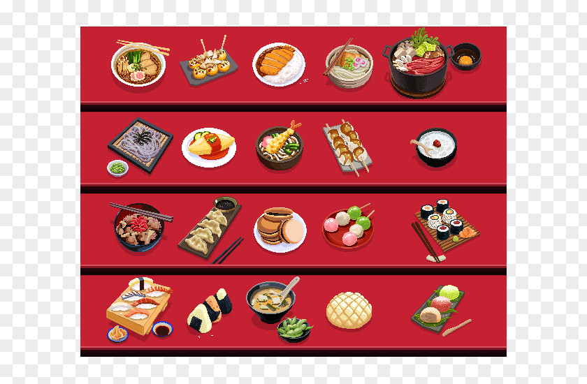 Japanese Dish Asian Cuisine Pixel Art Food PNG