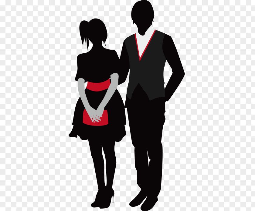 Vector Couple Dress Western Prom Clip Art PNG