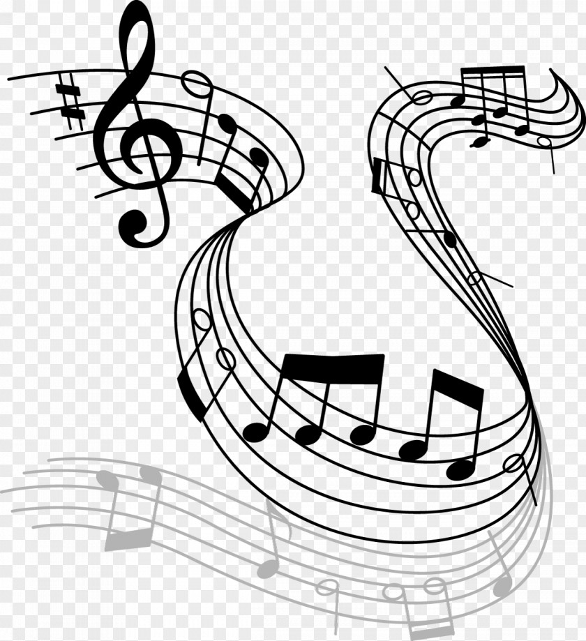 Black And White Liner Notes Transparent FIG. Musical Note Drawing Royalty-free Clef PNG