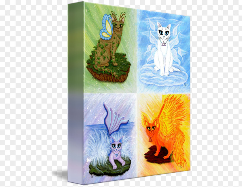 Earth Fire Water Air Cat Elemental Fairy Painting Animal PNG
