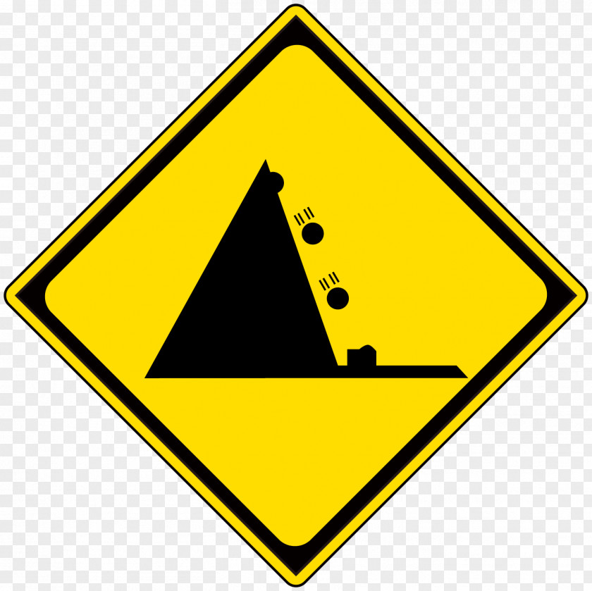 Falling Stones May Be Present Road Signs. PNG