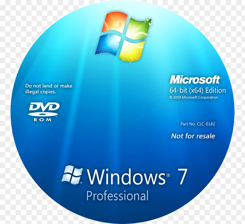 Microsoft Windows 7 Installation Compact Disc 64-bit Computing PNG