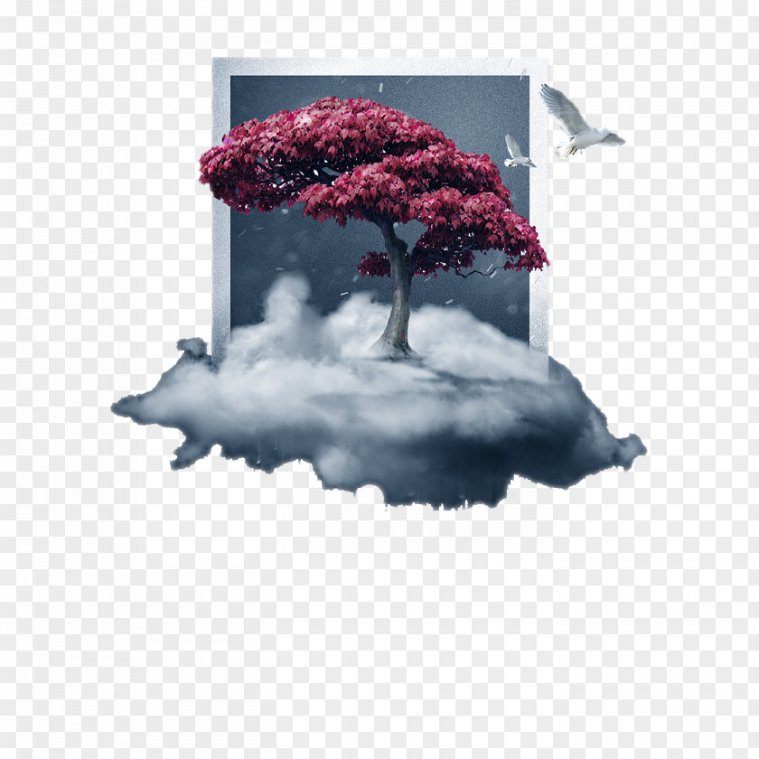 Cherry Tree Decorative Patterns On The Cloud-free Pull Material Blossom Clip Art PNG