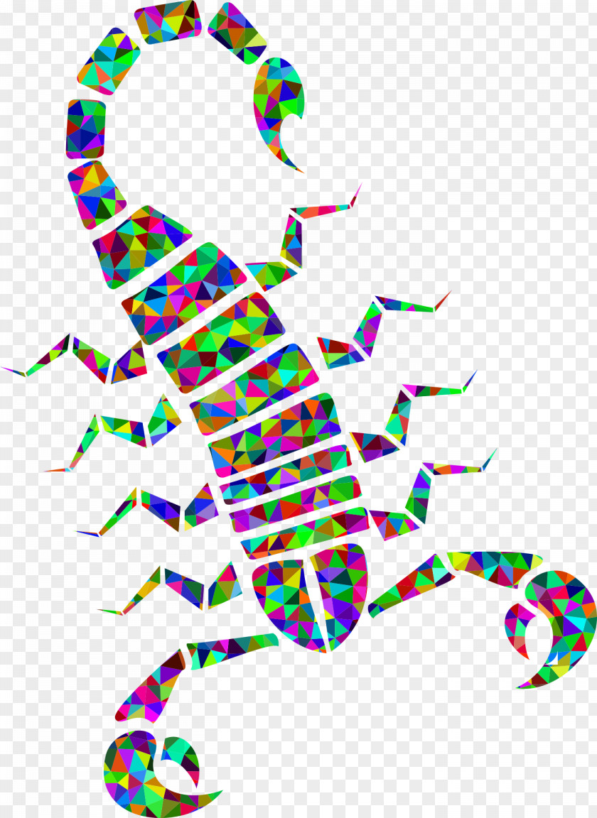 Colourful Triangles Number Scorpion Arachnid Clip Art PNG