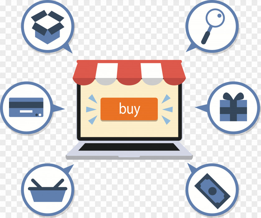 Electricity Supplier Shopping Tag Laptop E-commerce Business Icon PNG