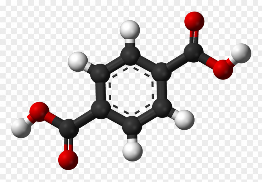 Molecular Chain Deductible Benzoic Acid Isophthalic Chemical Compound Ball-and-stick Model PNG