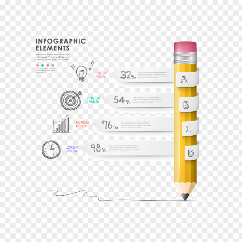 Vector Pencil Infographic Drawing Chart PNG
