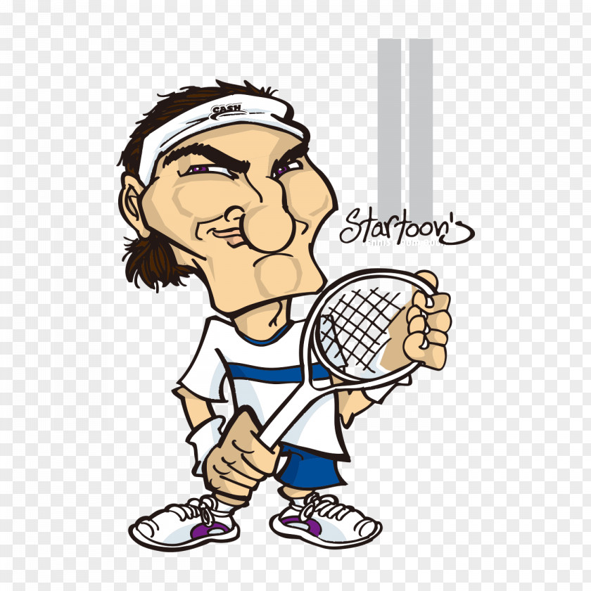 Cartoon Tennis Boy Badminton Sport PNG