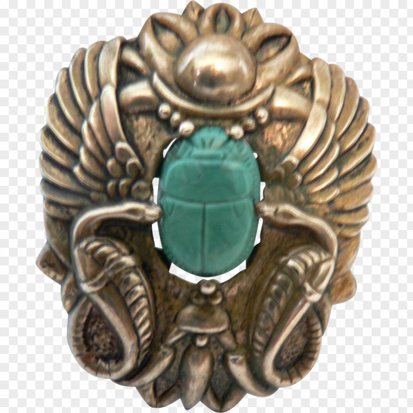 Egyptian Symbols Scarab Beetle Turquoise Silver PNG